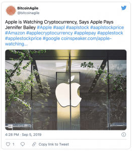 Les cryptomonnaies et Apple, est-ce possible ? Apparement oui !