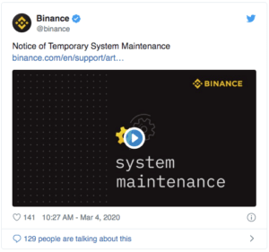 Binance maintenance