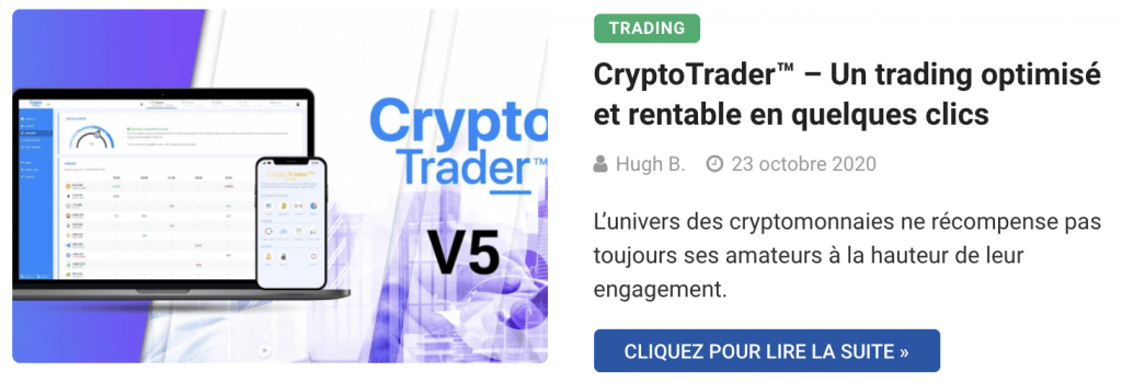 Application de trading CryptoTrader