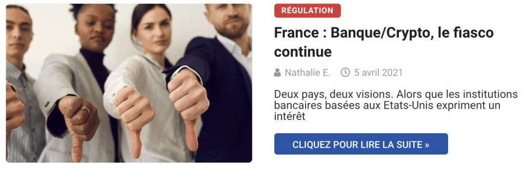 France : Banque/Crypto, le fiasco continue