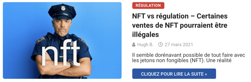 NFT vs régulation – Certaines ventes de NFT pourraient être illégales