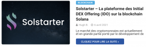 Solstarter – La plateforme des Initial DEX Offering (IDO) sur la blockchain Solana