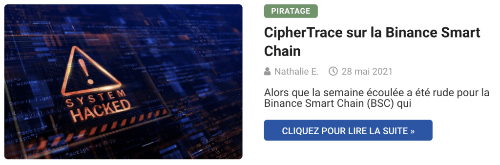 CipherTrace sur la Binance Smart Chain
