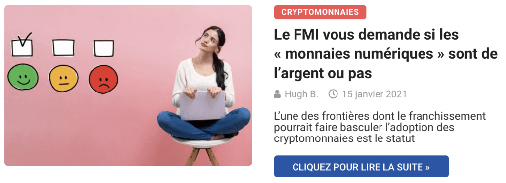 Le FMI se demande si les cryptomonnaies sont de l'argent