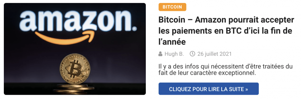 Bitcoin – Amazon pourrait accepter les paiements en BTC d’ici la fin de l’année