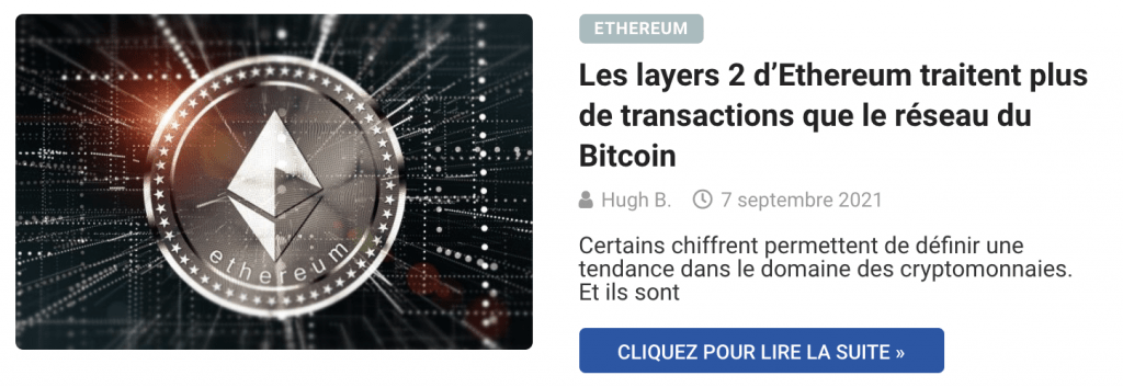 Les layers 2 d’Ethereum traitent plus de transactions que le réseau du Bitcoin