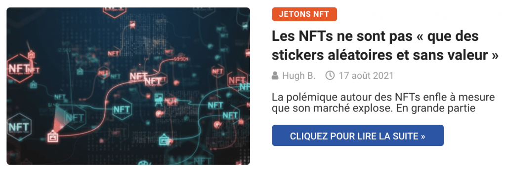 Les NFTs ne sont pas « que des stickers aléatoires et sans valeur »