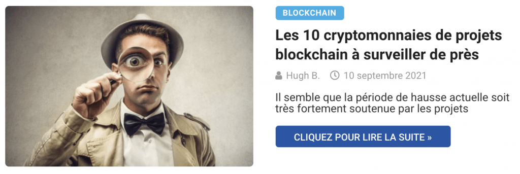 Les 10 cryptomonnaies de projets blockchain à surveiller de près