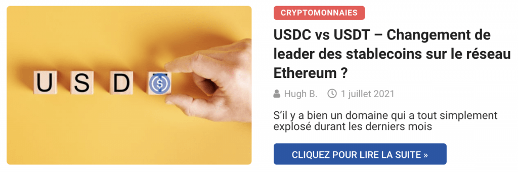 USDC vs USDT – Changement de leader des stablecoins sur le réseau Ethereum ?