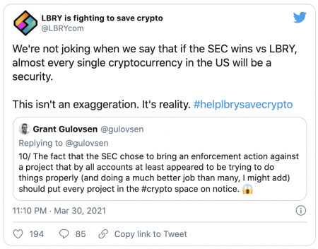 LBRY vs SEC - Menace sur l'univers des cryptomonnaies ?