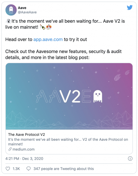 Lancement V2 Aave