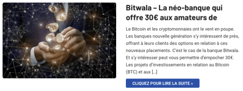 Bitwala banque cryptomonnaies Bitcoin offre 30€