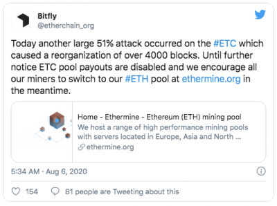 Attaque Ethereum Classic (ETC) 51%