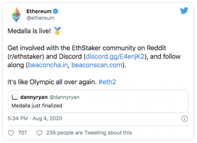 Ethereum 2.0 et testnet Medalla en ligne