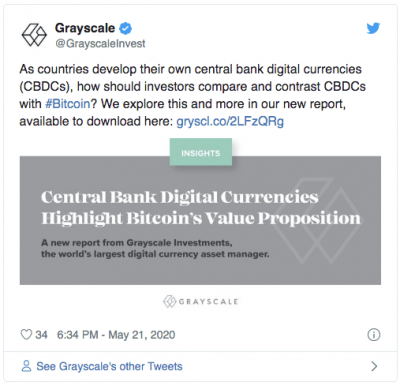 Rapport Grayscale sur les CBDC et l'adoption du Bitcoin