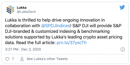 Lukka et la lancement d'indices sur les cryptomonnaies