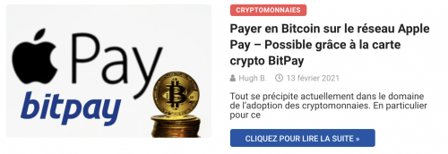 Payer en Bitcoin sur le réseau Apple Pay – Possible grâce à la carte crypto BitPay