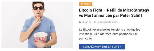 Bitcoin Fight – Refill de MicroStrategy vs Mort annoncée par Peter Schiff