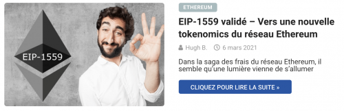 EIP-1559 validé – Vers une nouvelle tokenomics du réseau Ethereum