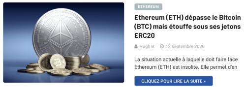 Ethereum dépasse le Bitcoin