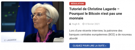 Tutoriel de Christine Lagarde – Pourquoi le Bitcoin n’est pas une monnaie