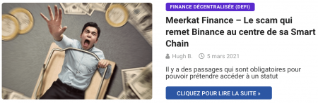 Meerkat Finance – Le scam qui remet Binance au centre de sa Smart Chain