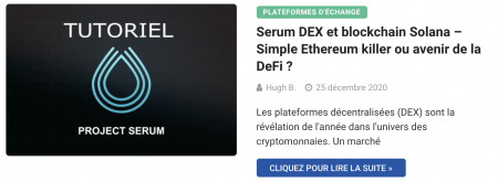 Serum DEX et blockchain Solana – Simple Ethereum killer ou avenir de la DeFi ?