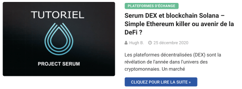 Serum DEX et blockchain Solana – Simple Ethereum killer ou avenir de la DeFi ?