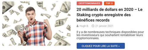 20 milliards de dollars en 2020 – Le Staking crypto enregistre des bénéfices records