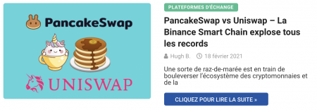PancakeSwap vs Uniswap – La Binance Smart Chain explose tous les records