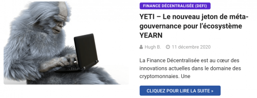 YETI – Le nouveau jeton de méta-gouvernance pour l’écosystème YEARN