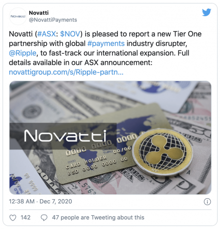Novatti en partenariat avec Ripple XRP