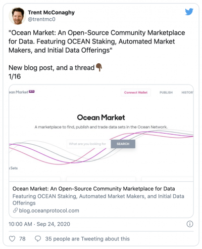 Ocean protocol initie la vente de données tokenisées