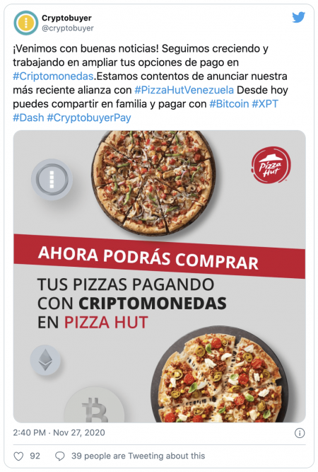 Pizza Hut accepte les paiements en Bitcoin