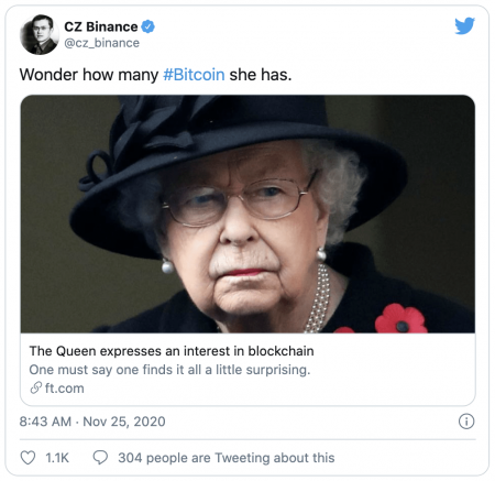La Reine d'Angleterre et le Bitcoin