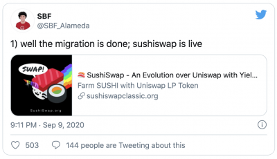 Migration de SushiSwap vers Uniswap